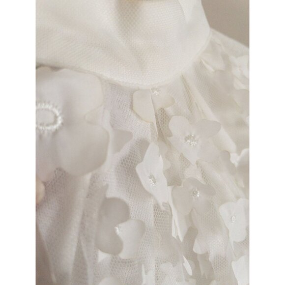 Anthropologie Eva Franco Floral Appliqué Swing Halter Neck White Sleeveless Mini - Picture 15 of 16